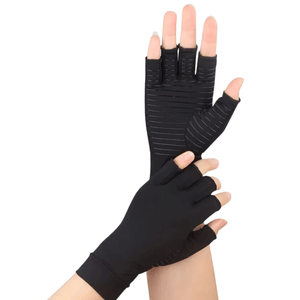 Flexible Fingerless Copper Gloves for Arthritis