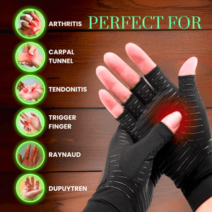 Flexible Fingerless Copper Gloves for Arthritis