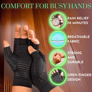 Flexible Fingerless Copper Gloves for Arthritis